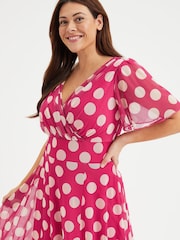 Scarlett & Jo Pink Isabelle Angel Sleeve Maxi Dress - Image 2 of 5
