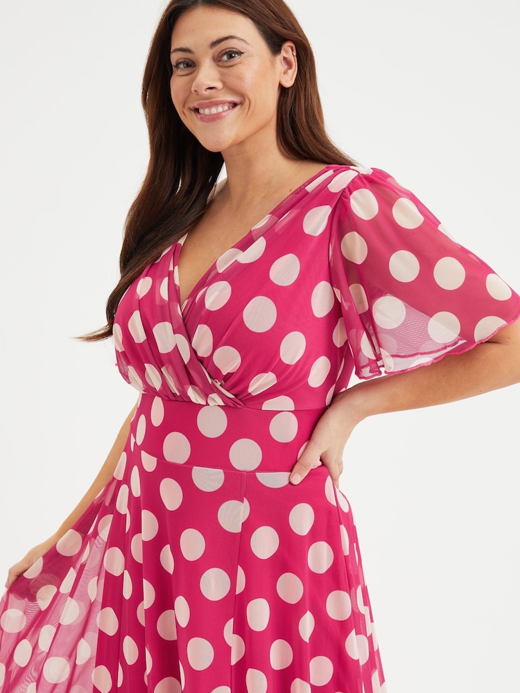 Scarlett & Jo Pink Isabelle Angel Sleeve Maxi Dress - Image 2 of 5