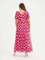 Scarlett & Jo Pink Isabelle Angel Sleeve Maxi Dress - Image 4 of 5