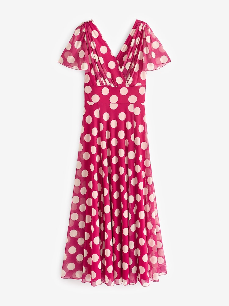 Scarlett & Jo Pink Isabelle Angel Sleeve Maxi Dress - Image 5 of 5