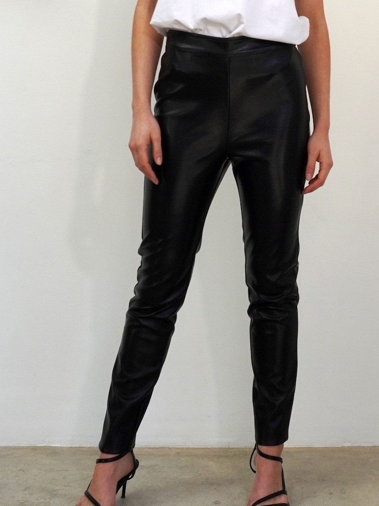 Religion Black Faux Leather Skinny Trousers In Soft PU - Image 2 of 5