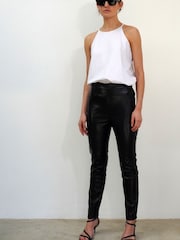 Religion Black Faux Leather Skinny Trousers In Soft PU - Image 4 of 5