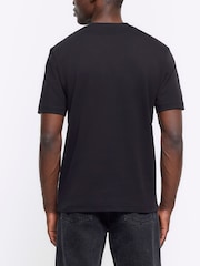 Negro - River Island Slim Fit 100% Cotton T-Shirt - Imagen 2 de 4