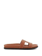 Dune London Brown Wide Fit Loupa Footbed Smart Slides - Image 3 of 7