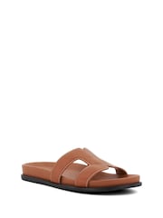 Dune London Brown Wide Fit Loupa Footbed Smart Slides - Image 4 of 7