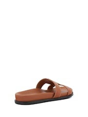 Dune London Brown Wide Fit Loupa Footbed Smart Slides - Image 5 of 7