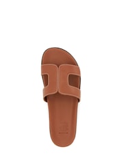Dune London Brown Wide Fit Loupa Footbed Smart Slides - Image 6 of 7