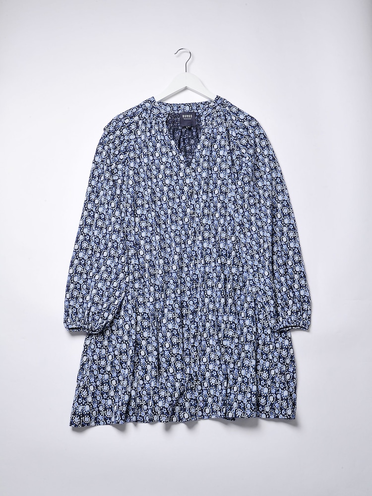 Burgs Womens Blue Sands Button Front Mini Swing Dress - Image 5 of 5