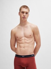 BOSS Blue Dark Stretch Cotton Logo Waistband 5-Pack Boxer Trunks - Image 2 of 7