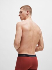 BOSS Blue Dark Stretch Cotton Logo Waistband 5-Pack Boxer Trunks - Image 3 of 7