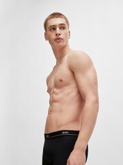 BOSS Blue Dark Stretch Cotton Logo Waistband 5-Pack Boxer Trunks - Image 4 of 7