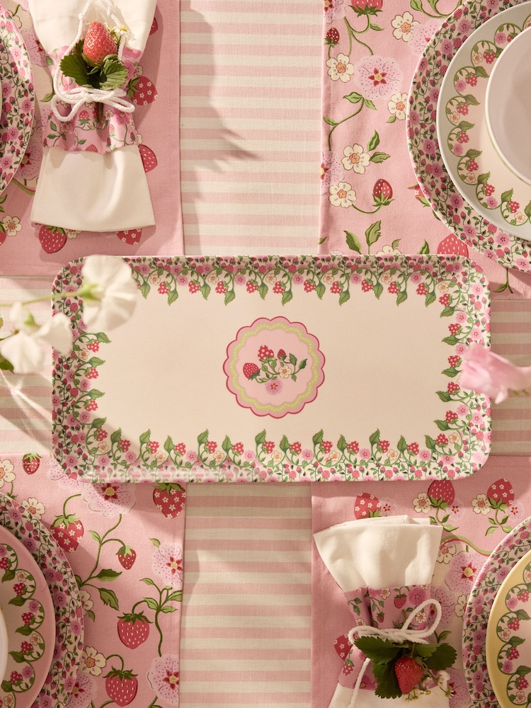 Cath Kidston Strawberry Melamine Rectangular Platter - Image 1 of 3