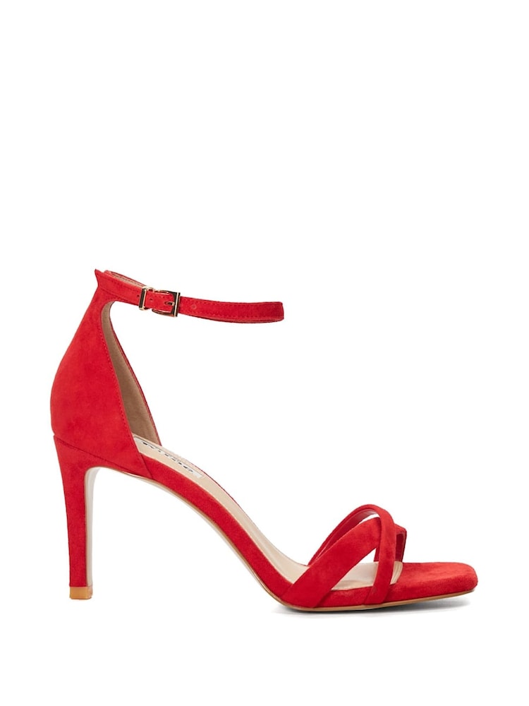 Dune London Red Madrina Cross Vamp Heeled Sandals - Image 2 of 5 Dune London Red Madrina Cross Vamp Heeled Sandals - Image 2 of 5