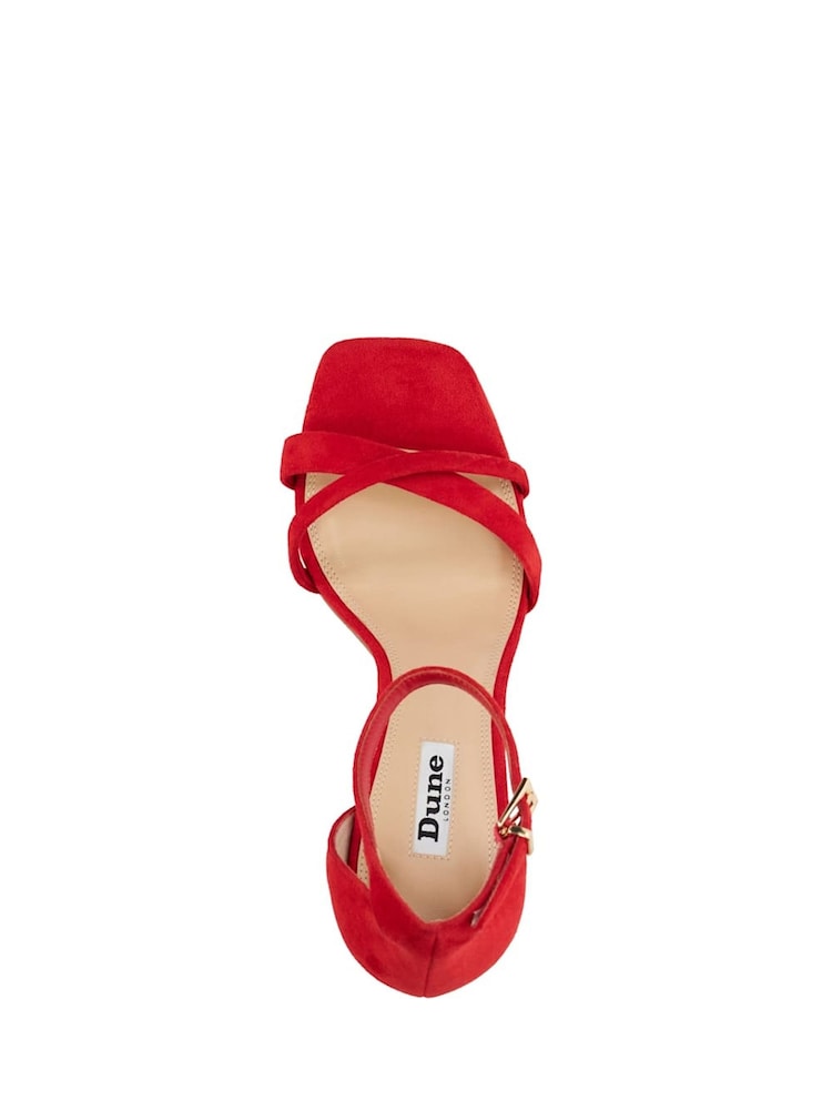 Dune London Red Madrina Cross Vamp Heeled Sandals - Image 5 of 5 Dune London Red Madrina Cross Vamp Heeled Sandals - Image 5 of 5