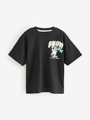 Black Snow Way Back Print Short Sleeve Christmas 100% Cotton T-Shirt (3-16yrs) - Image 1 of 4
