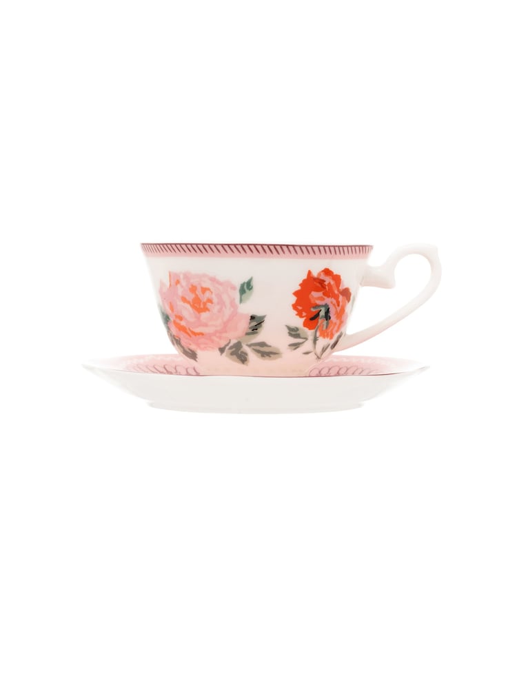 Cath Kidston Set of 2 CK Archive Rose Teacup & Saucer - Image 3 of 3