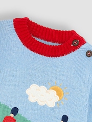 JoJo Maman Bébé Blue Soldier Button Detail Jumper - Image 3 of 3