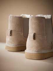 Taupe Brown Suede Boots Slippers - Image 4 of 5
