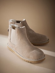 Taupe Brown Suede Boots Slippers - Image 5 of 5