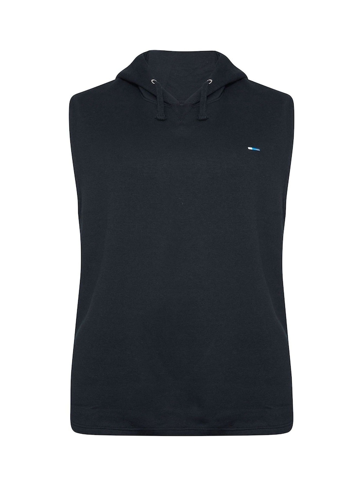 BadRhino Big & Tall Blue 100% Cotton Sleeveless Hoodie - Image 3 of 4