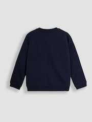 JoJo Maman Bébé Navy Blue Santa and Reindeer Tractor Sweatshirt - Image 5 of 6