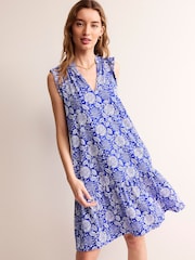 Boden Blue Daisy Jersey Short Tier Dress - Image 2 of 6