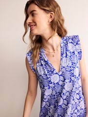 Boden Blue Daisy Jersey Short Tier Dress - Image 4 of 6