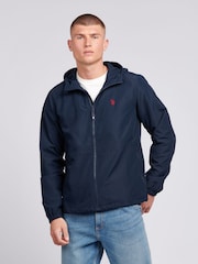 U.S. Polo Assn Blue Hooded Windbreaker Jacket - Image 1 of 1