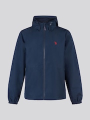 U.S. Polo Assn Blue Hooded Windbreaker Jacket - Image 6 of 11