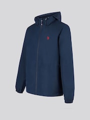 U.S. Polo Assn Blue Hooded Windbreaker Jacket - Image 7 of 11