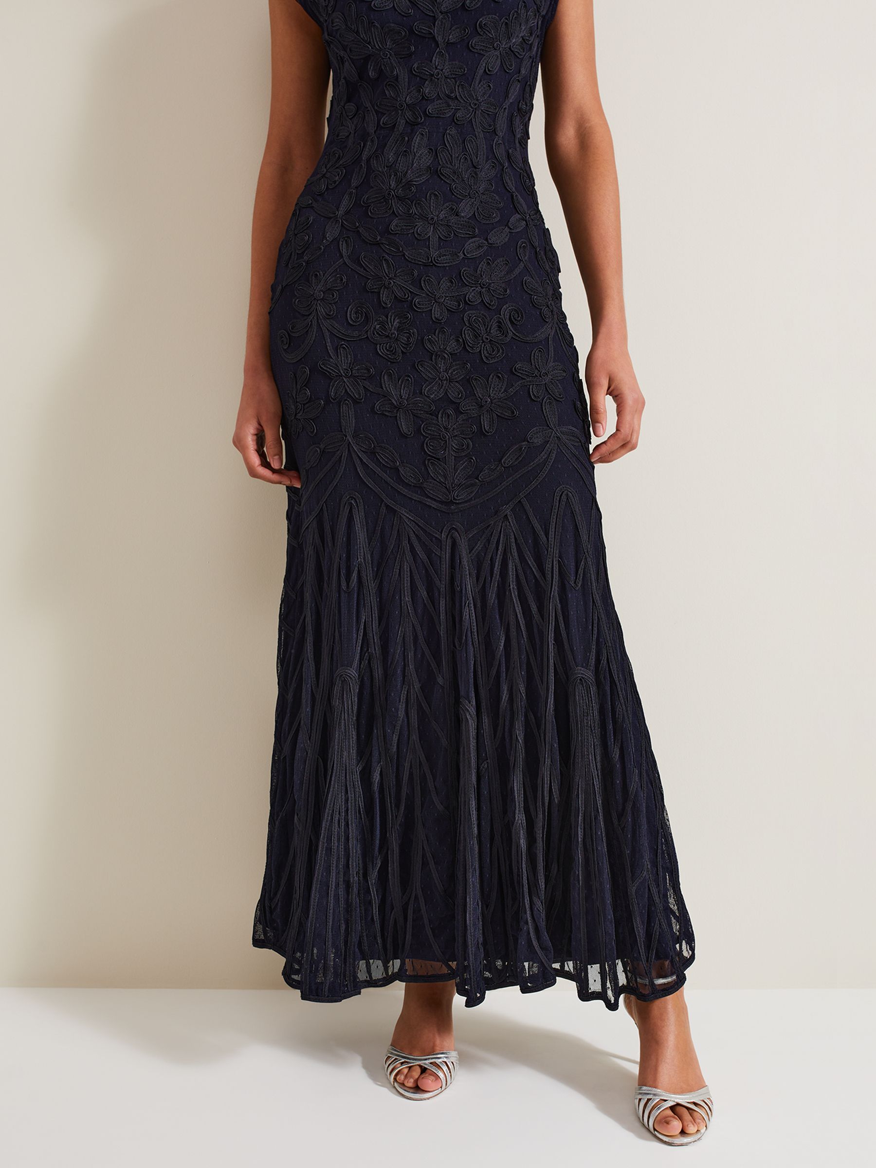 【関税込】PhaseEight ドレス☆Blue Petite Karima Tapework Mid Buy Phase Eight Blue Karima Tapework Midi Dress from the