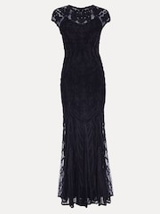Phase Eight Blue Petite Luana Tapework Maxi Dress - Image 7 of 7