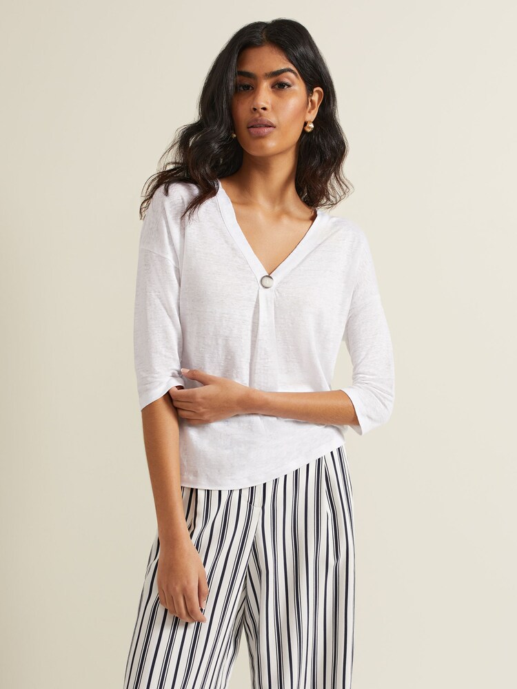 Phase Eight White 100% Linen Leah Top - Image 1 of 7
