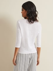 Phase Eight White 100% Linen Leah Top - Image 2 of 7