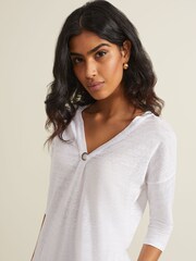 Phase Eight White 100% Linen Leah Top - Image 4 of 7