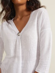 Phase Eight White 100% Linen Leah Top - Image 5 of 7