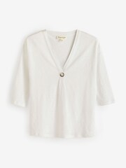 Phase Eight White 100% Linen Leah Top - Image 7 of 7