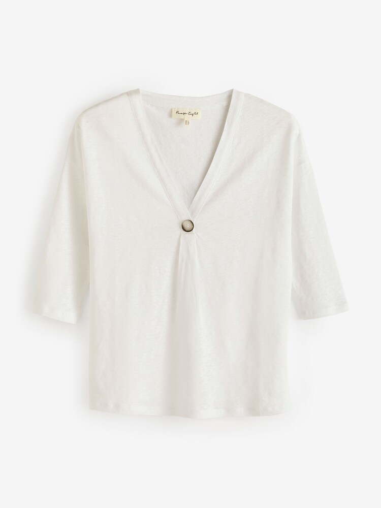 Phase Eight White 100% Linen Leah Top - Image 7 of 7