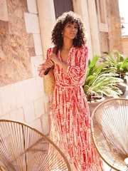 Phase Eight Red Louisa Maxi Abstract Dress - Image 1 of 8