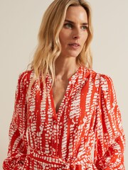 Phase Eight Red Louisa Maxi Abstract Dress - Image 6 of 8