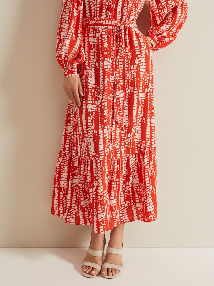 Phase Eight Red Louisa Maxi Abstract Dress - Image 8 of 8