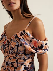 Phase Eight Black Cold Shoulder Prudence Midi Dress - Image 5 of 6