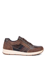 Pavers Brown Pavers Leather Accent Lace Up Brown Trainers - Image 1 of 5