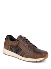 Pavers Brown Pavers Leather Accent Lace Up Brown Trainers - Image 2 of 5