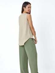 Roman Pink Pleat Front Button Detail Vest - Image 3 of 6