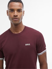 Barbour® International Spencer Waffle Textured Black 100% Cotton T-Shirt - Image 4 of 6