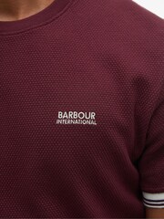 Barbour® International Spencer Waffle Textured Black 100% Cotton T-Shirt - Image 5 of 6