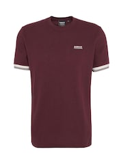 Barbour® International Spencer Waffle Textured Black 100% Cotton T-Shirt - Image 6 of 6