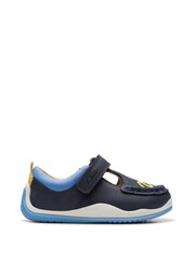 Clarks Navy Blue Wide Fit (G) Noodle Shine T Shoes - Image 1 of 8
