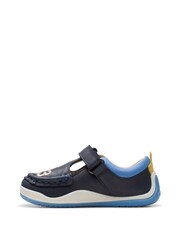 Clarks Navy Blue Wide Fit (G) Noodle Shine T Shoes - Image 6 of 8